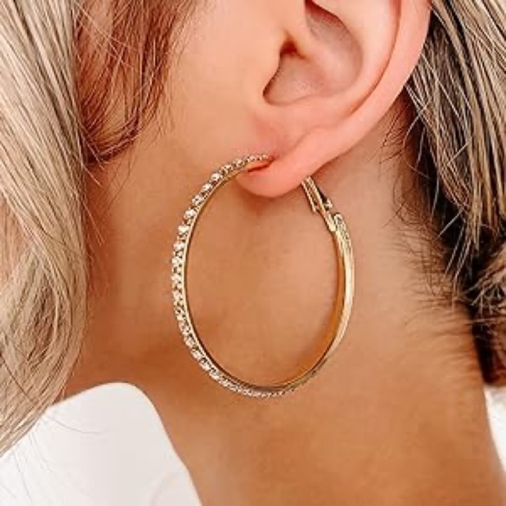 Rhinestone Hoops ✨NWOT✨